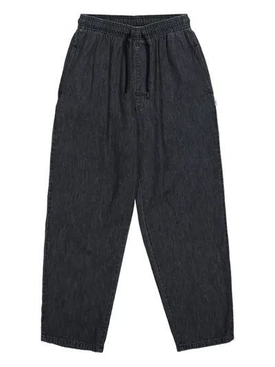 Wtaps Drawstring Cotton Trousers In Black