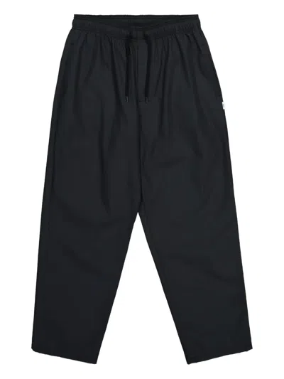 Wtaps Elastic-waist Cotton-blend Trousers In Black