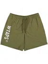 Wtaps Elasticated Logo-print Shorts In Green