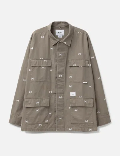 Wtaps Embroidery Skull Jacket In Gray
