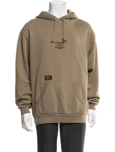 Pre-owned Wtaps Graphic Print Crew Neck Hoodie In Brown