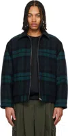 Wtaps Checked Zip-up Shirt Jacket In Blue