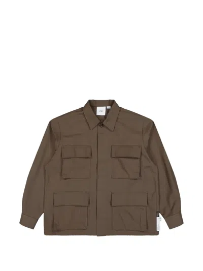 Wtaps Jmod Logo-print Multi-pocket Military Jacket In Brown