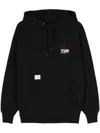 Wtaps Logo-embroidered Printed Cotton-jersey Hoodie In Black