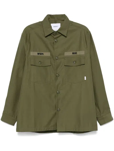 Wtaps Green Logo-embroidered Shirt