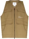Wtaps Logo-print Zip-up Gilet In Brown