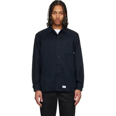 Wtaps Navy Blue Check Shirt In Pink