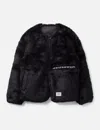 Wtaps Reversible Fun Fur Nylon Jacket In Black