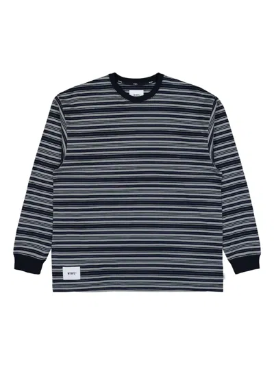 Wtaps Striped Long-sleeve Sweatshirt In Blue