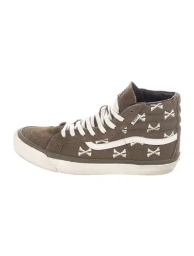 Pre-owned Wtaps Suede Graphic Print Athletic Sneakers In Green