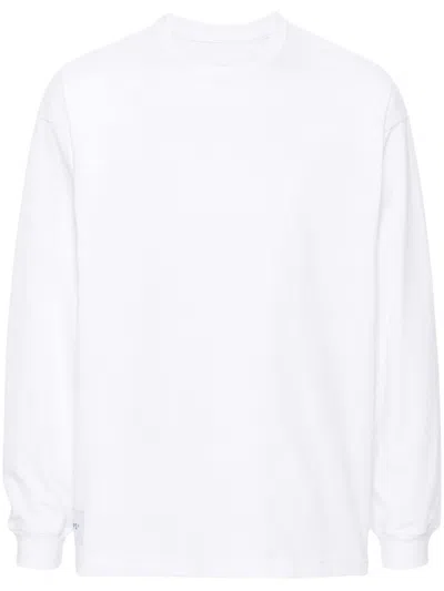 Wtaps White Logo-embroidered Long-sleeved Cotton T-shirt