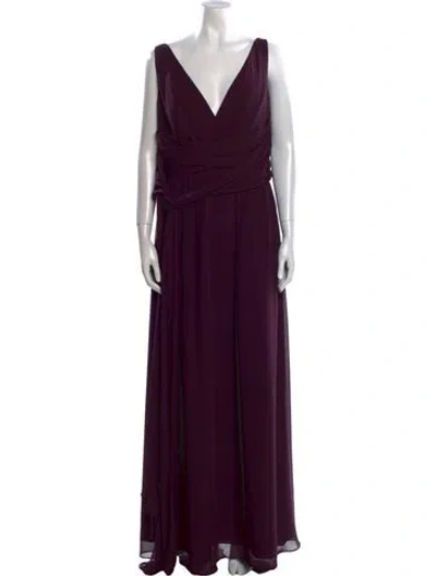 Pre-owned Wtoo By Watters Cowl Neck Long Dress In Purple