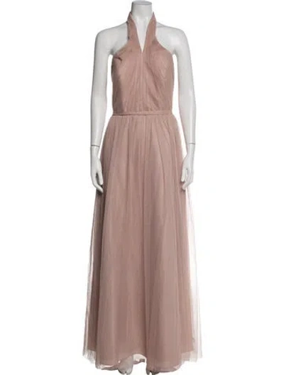 Pre-owned Wtoo By Watters Halterneck Long Dress In Pink