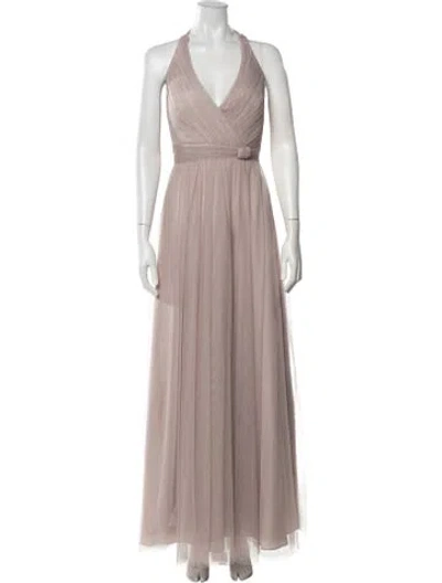 Pre-owned Wtoo By Watters Halterneck Long Dress In Purple