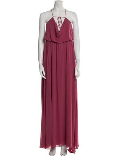 Pre-owned Wtoo By Watters Halterneck Long Dress W/ Tags In Pink