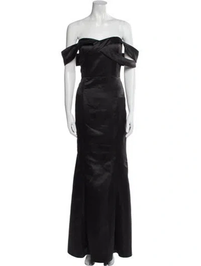 Pre-owned Wtoo By Watters Off-the-shoulder Long Dress W/ Tags In Black