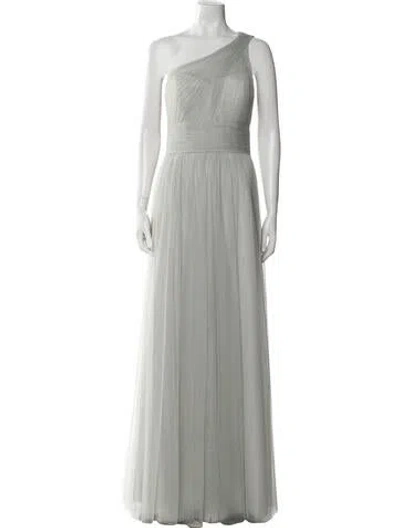 Pre-owned Wtoo By Watters One-shoulder Long Dress W/ Tags In Gray