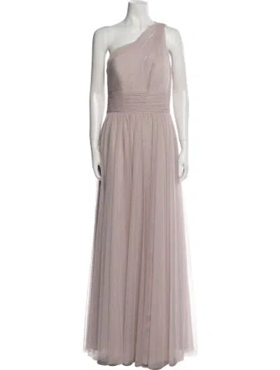 Pre-owned Wtoo By Watters One-shoulder Long Dress W/ Tags In Neutral
