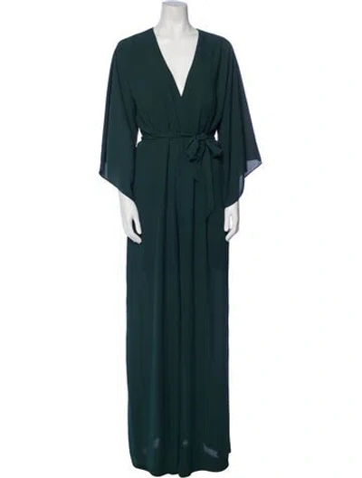 Pre-owned Wtoo By Watters Plunge Neckline Jumpsuit In Green