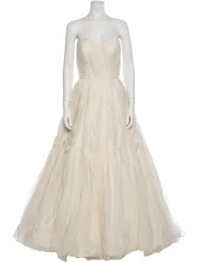 Pre-owned Wtoo By Watters Silk Long Dress W/ Tags In Neutral