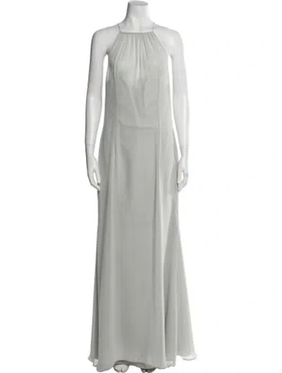 Pre-owned Wtoo By Watters Square Neckline Long Dress In Blue