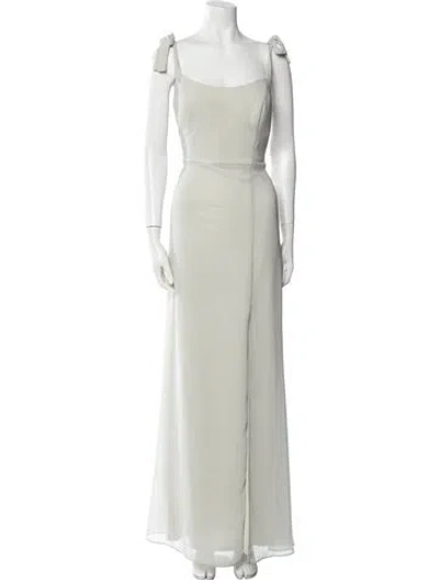 Pre-owned Wtoo By Watters Square Neckline Long Dress In Gray