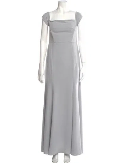 Pre-owned Wtoo By Watters Square Neckline Long Dress In Gray