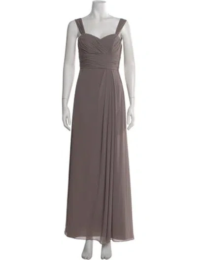 Pre-owned Wtoo By Watters Square Neckline Long Dress In Gray