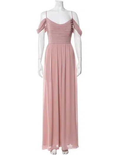 Pre-owned Wtoo By Watters Square Neckline Long Dress In Pink