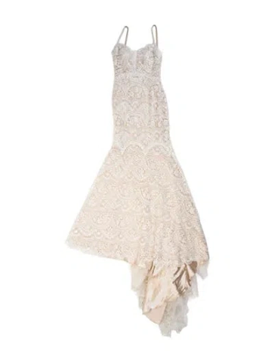 Pre-owned Wtoo By Watters Square Neckline Long Dress W/ Tags In Neutral