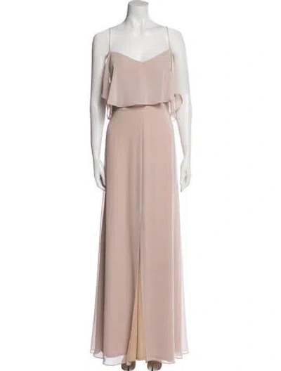 Pre-owned Wtoo By Watters Square Neckline Long Dress W/ Tags In Neutral