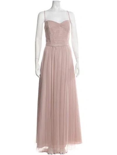 Pre-owned Wtoo By Watters Square Neckline Long Dress W/ Tags In Pink