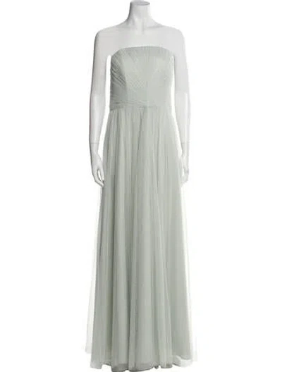 Pre-owned Wtoo By Watters Strapless Long Dress In Blue