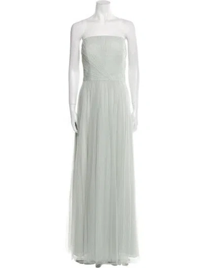 Pre-owned Wtoo By Watters Strapless Long Dress In Green
