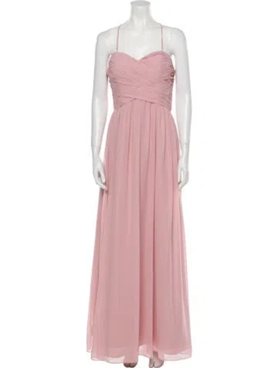 Pre-owned Wtoo By Watters Strapless Long Dress In Pink