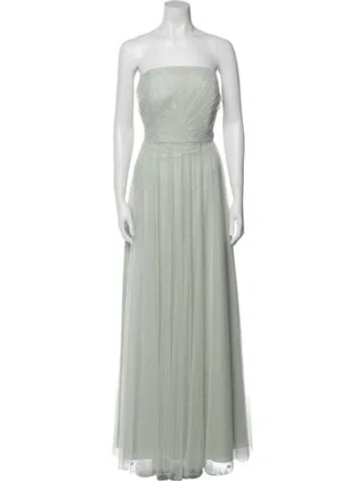 Pre-owned Wtoo By Watters Strapless Long Dress W/ Tags In Green