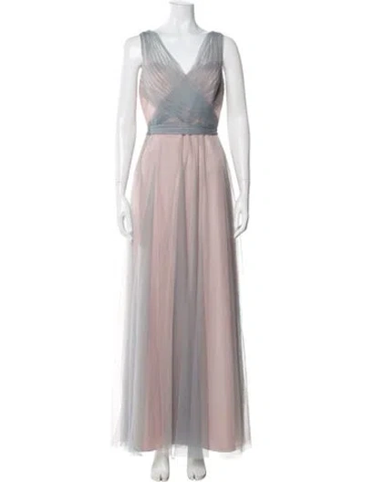 Pre-owned Wtoo By Watters V-neck Long Dress