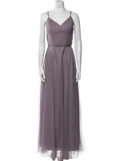 Pre-owned Wtoo By Watters V-neck Long Dress In Purple