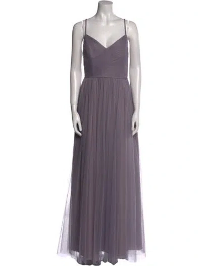 Pre-owned Wtoo By Watters V-neck Long Dress In Purple