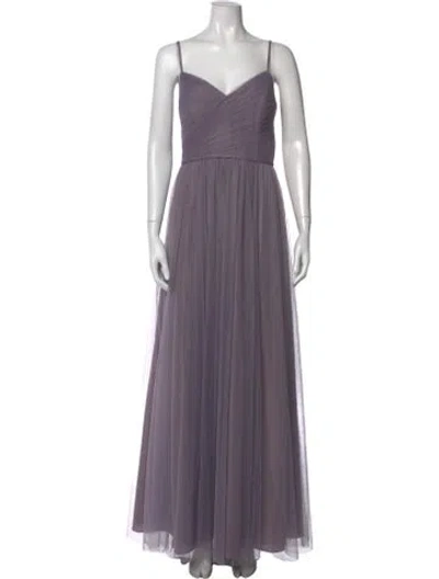 Pre-owned Wtoo By Watters V-neck Long Dress In Purple