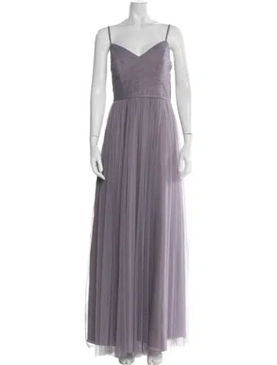 Pre-owned Wtoo By Watters V-neck Long Dress In Purple