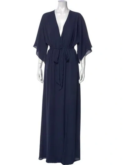 Pre-owned Wtoo By Watters V-neck Long Dress W/ Tags In Blue