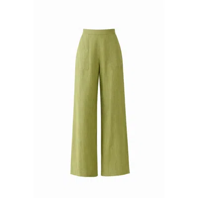 W.two Women's Green The Trulli Linen Trouser In Olive