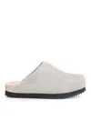 Wud Suede Clogs In Gray