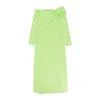 Wurst Off The Shoulder W One Strap Lime Green Maxi Dress In Green