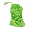 Wurst One Shoulder Mini Green Day Dresses In Green