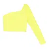 Wurst Single Sleeve Yellow Crop Top In Yellow