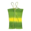 Wurst Sleeveless Top With Crossed Back Green/yellow Blouse In Green