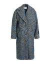 Wu'side Woman Coat Charcoal Size M/l Polyester, Wool, Cotton, Viscose, Acrylic In Multi