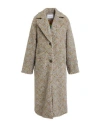 Wu'side Woman Coat Grey Size M/l Wool, Polyester, Acrylic In Multi